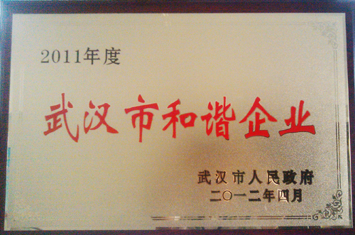 9游会官方网站医药有限公司荣获武汉市2011年度“武汉市和谐企业”