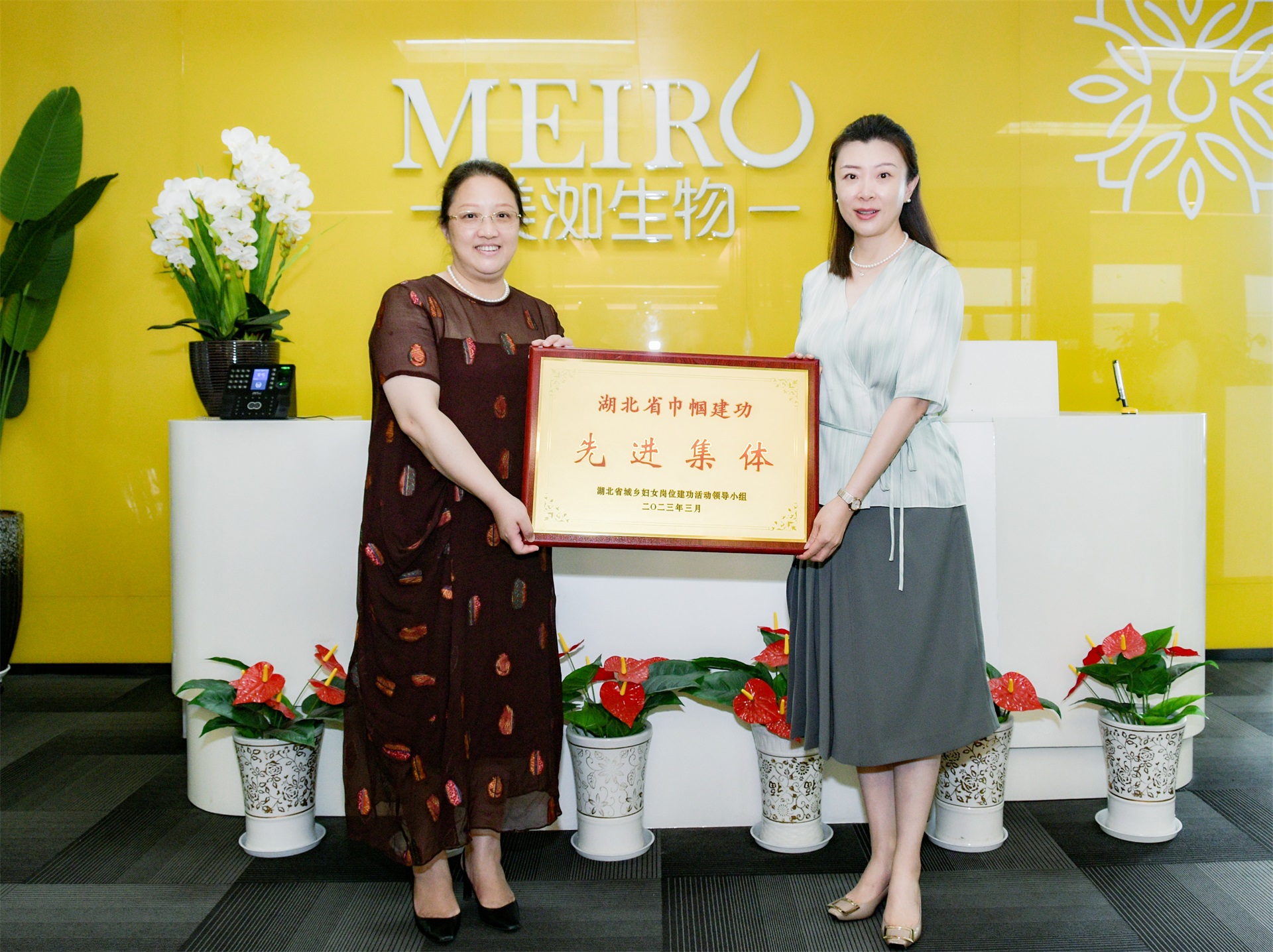 武汉市、江岸区妇联为9游会官方网站医药颁发“巾帼建功先进集体”荣誉奖牌